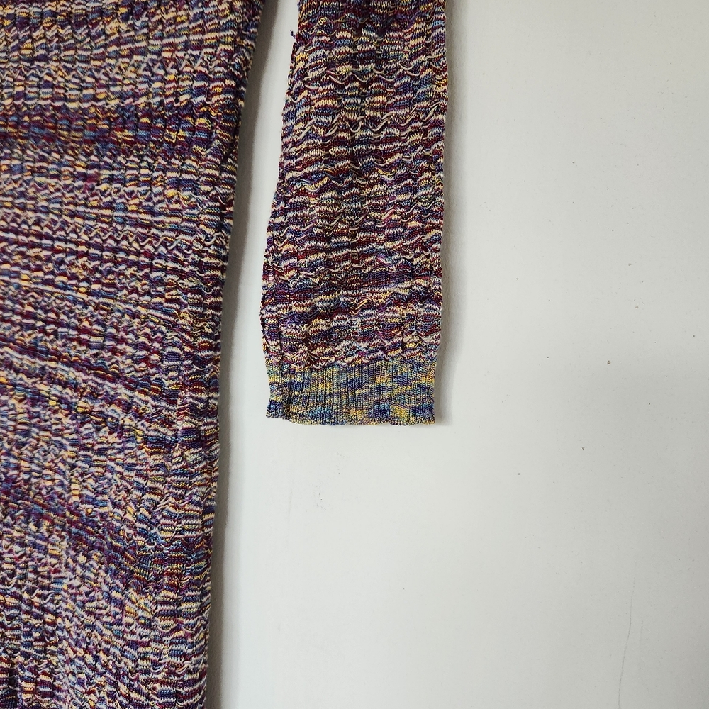 Free People Sunrise Knit Sweater Stretch Mini Dress Purple Raven Combo Bodycon S - Picture 7 of 16